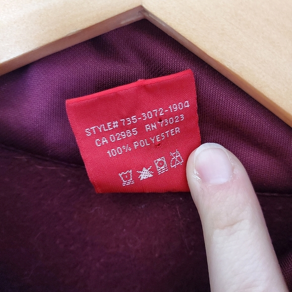 Dickies Burgundy Cropped Zip-Up Track Jacket (Medium) - Picture 5 of 8